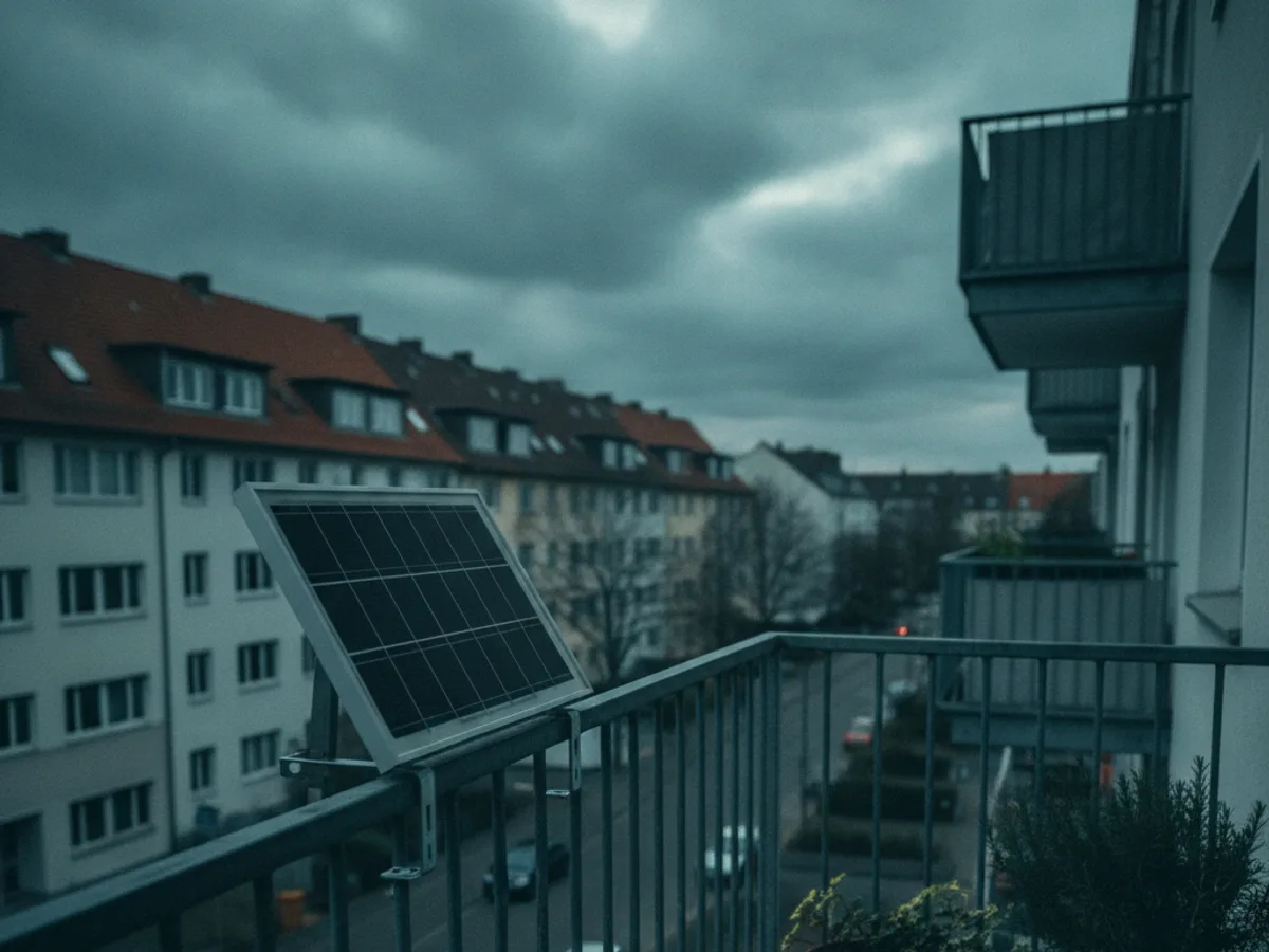 Balkonkraftwerk an einem Wohnungsbalkon