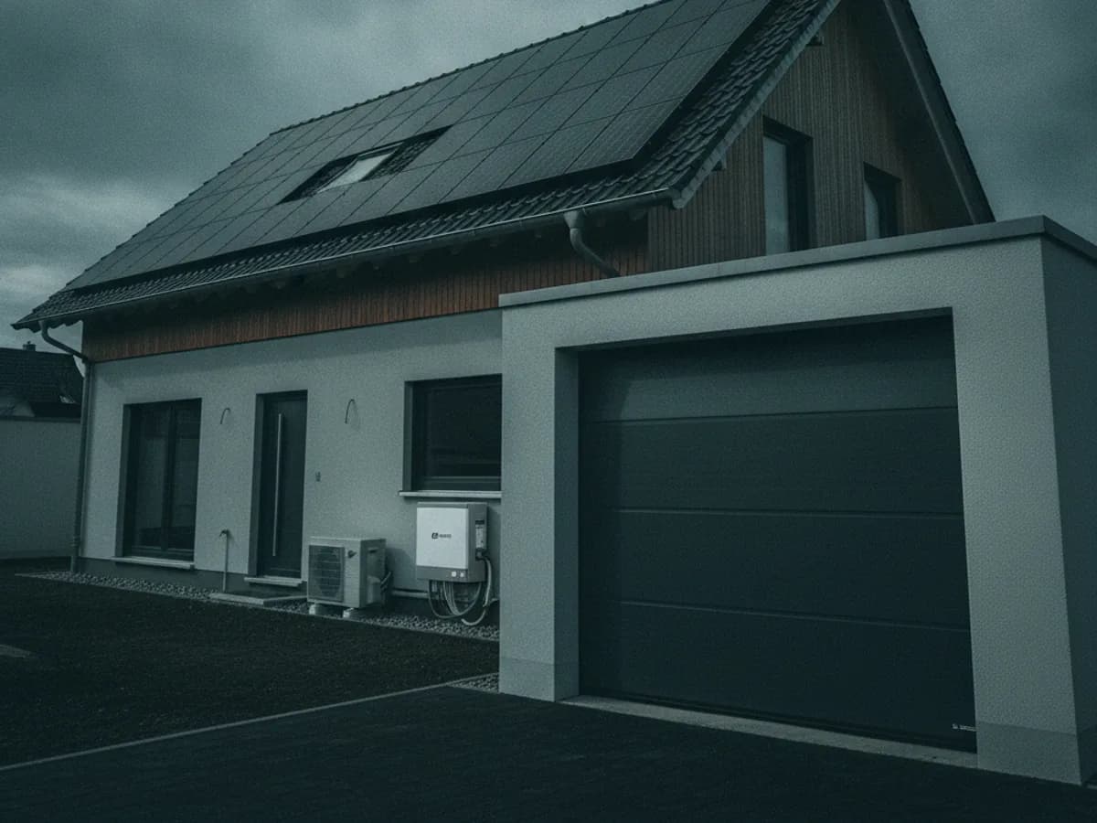 Neubau mit Photovoltaik und Batteriespeicher in der Garage